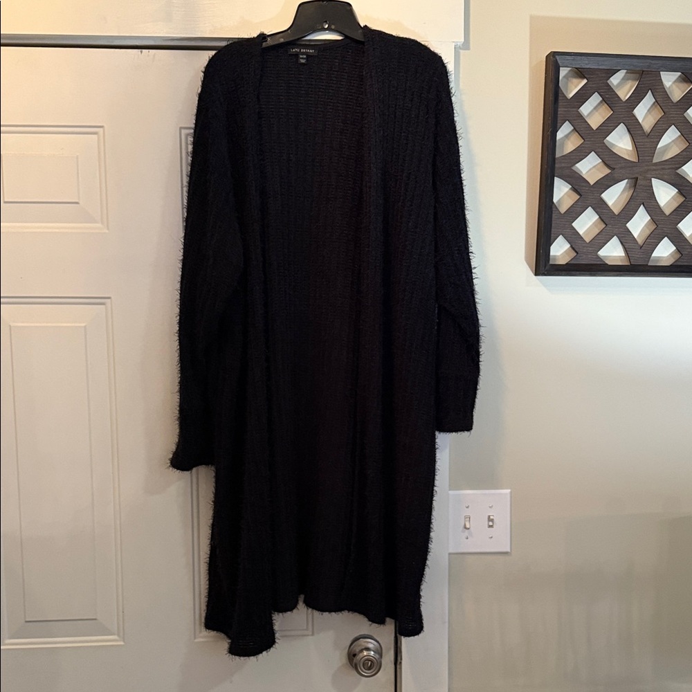 Lane Bryant Black Open-Front Cardigan